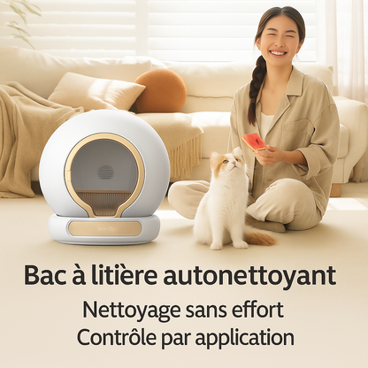 PRÉCOMMANDE - Litière Autonettoyante Premium - Anti-Odeur, ultra silencieuse & Contôle à distance - Felinky™